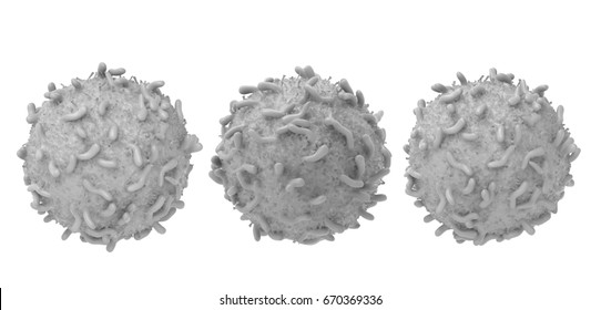 3d rendering white blood cell isolated on white
