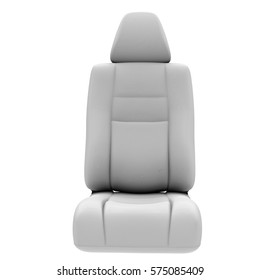 3d Rendering White Fabric Car Seat Isolated On White