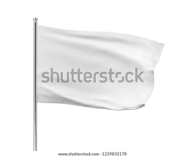 白い背景に白い国旗を掲げ 揺らす3dレンダリング 白い国旗を投げています 自由のシンボル 降参して諦めろ のイラスト素材
