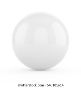 3d Rendering White Sphere On White Background