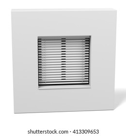 3d rendering of window with blinds