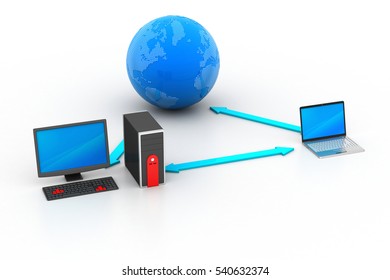 3d rendering of  Wireless networking system