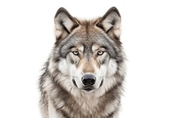 3D Rendering Of A Wolf On Transparent Background.