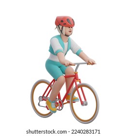 3D Rendering Woman Riding Her Bicycle - Powered by Shutterstock