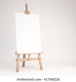 3d Rendering Of A Wooden Easel