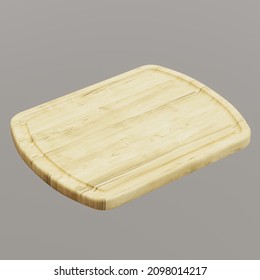 3d Rendering Of Wooden Kitchen Chopper