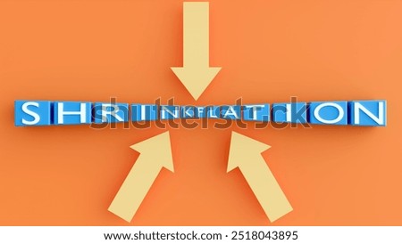 3d rendering of the word "SHRINKFLATION." It this tactic used by manufacturers to increase prices without explicitly raising them on the label