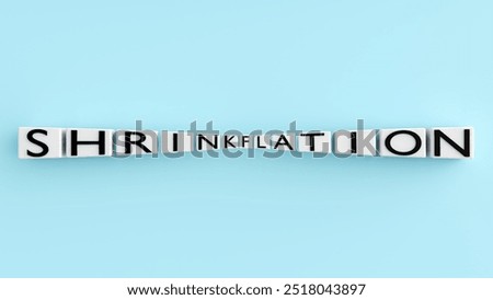 3d rendering of the word "SHRINKFLATION." It this tactic used by manufacturers to increase prices without explicitly raising them on the label