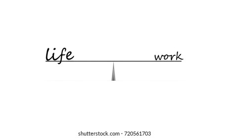 THe 3d rendering of work life balance, business work life concept