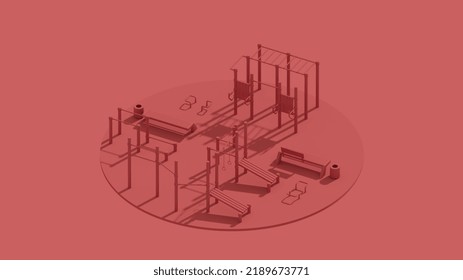 3d rendering work out isolated yellow isometric 
