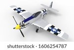 3d rendering of a world war two airplane isolated in white studio background