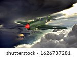 3D rendering of a world war two airplane isolated on white background.