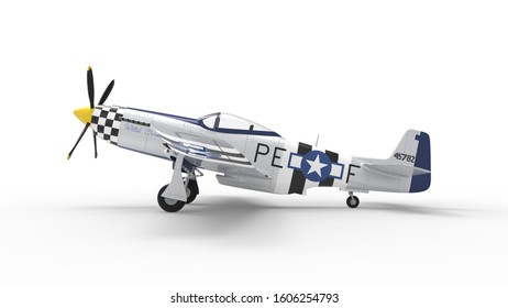 3d rendering of a world war two airplane isolated in white studio background