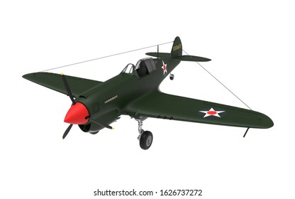 3D rendering of a world war two airplane isolated on white background.