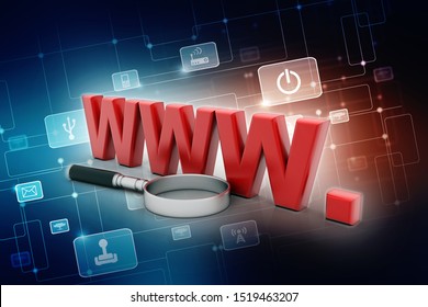 3d rendering WWW search concept
