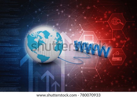 3d rendering WWW" Text, Global