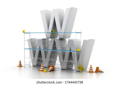 3d rendering of www under construction