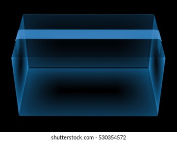 3d Rendering X Ray Carton Box Isolated On Black