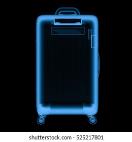 3d Rendering X Ray Luggage Isolated On Black