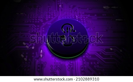 3D rendering yearn cryptocurrency coin on colorful background, cryptocurrency concept color art