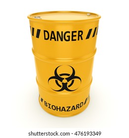 3d Rendering Yellow Barrel Biologically Hazardous Stock Illustration ...