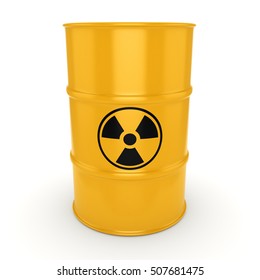 3d Rendering Yellow Barrel Radioactive Materials Stock Illustration ...