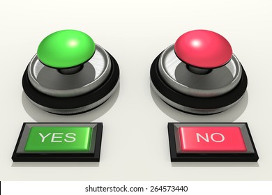 3d Rendering Of An Yes And No Switch