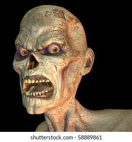 3d rendering a Zombie of portrait as illustration