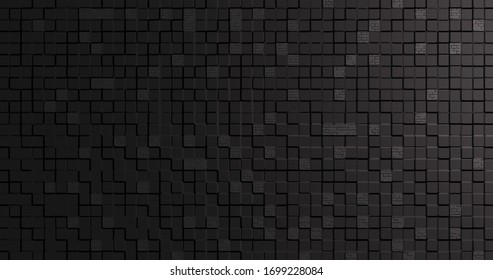 3D rendering.Abstract black 3d blocks background.