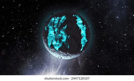 3d rendering-Dying Planet in deep space 
Cinematic view of dead planet,4K. 2024
