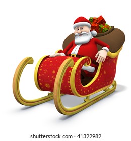 3d Renderingillustration Cartoon Santa Sitting His Stock Illustration ...