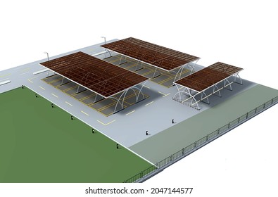 3D renderings of the photovoltaic carport