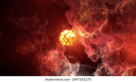 3d rendering-The sun with Plasma explosions