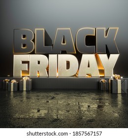 3D Representation Black Friday Podium Gift