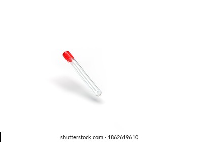 3D representation of an empty PCR test tube for coronavirus testing.