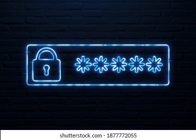 3d Reset A Lost Or Forgotten Password Icon Neon Style