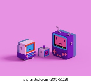 3D Retro Gameboy Voxel Art (Magical Voxel)