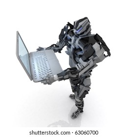 3d robot with computer