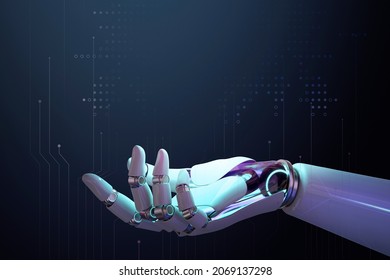 3D Robot Hand Background, AI Technology Side View