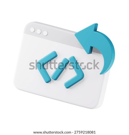 3D rollback deployment icon representing reverting system to previous version after failed release in DevOps workflows