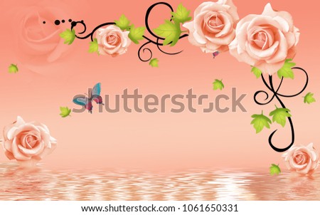 Royalty Free Stock Illustration Of 3 D Rose Flowers Background