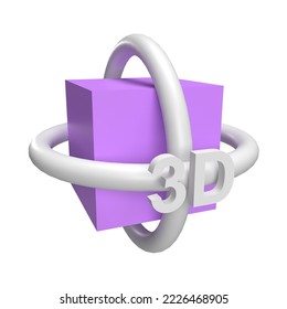 3D Rotate View . Rendered object illustration