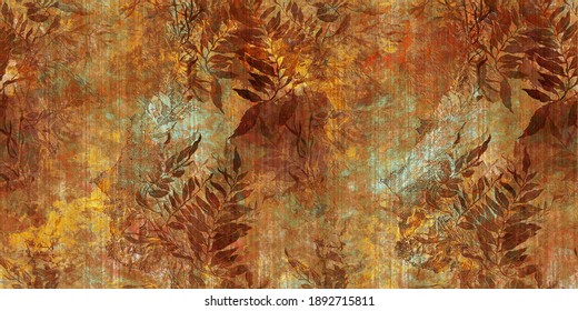 3D Royal Decorative Grunge Background Wall Tile Or Wall Paper Design.