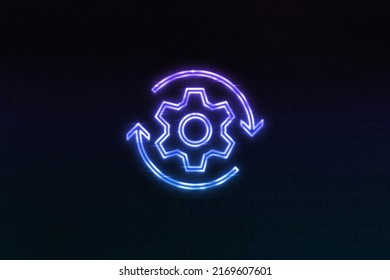 3d Run Simultaneous Workloads Icon Neon Sign