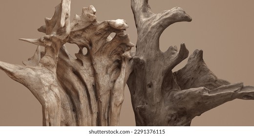 3d rustic old wood display for perfume and cosmetic products background.3d rendering illustration