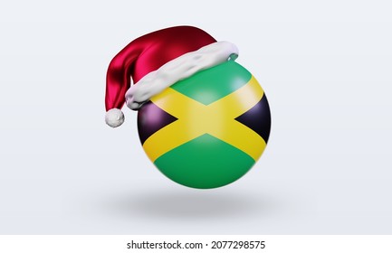 3d santa claus cap Jamaica flag rendering front view