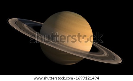 3D Saturn planet and rings close-up rendering with the clipping path included in the illustration, for space exploration backgrounds. Elements of this image furnished by NASA. Stockfoto © 