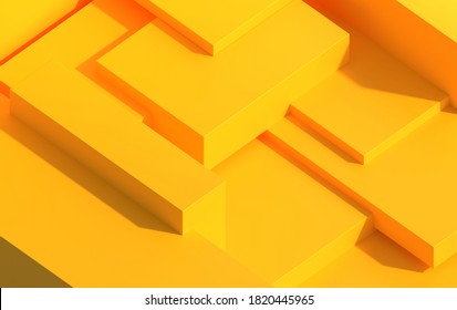 3d Scene With A Square Podium For Product Demonstration In Isometric Projection