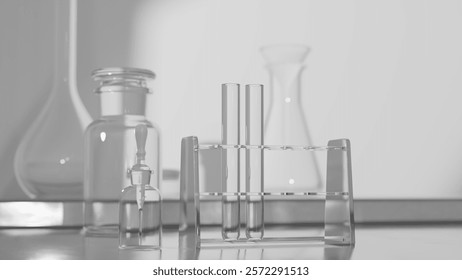 3D scenes created using Blender, clean laboratory environment, advanced skincare product development scene