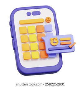 3D Schedule Management Application. Suitable for digital planning tools, productivity apps, and scheduling resources.
